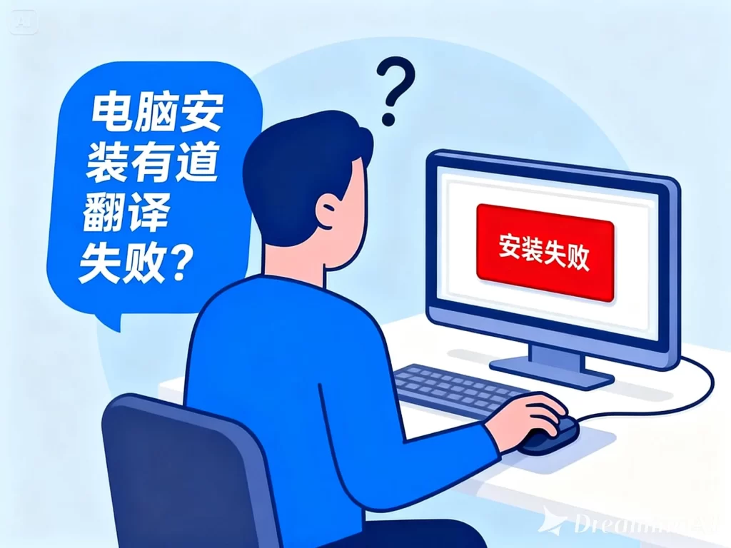 电脑安装有道翻译失败？